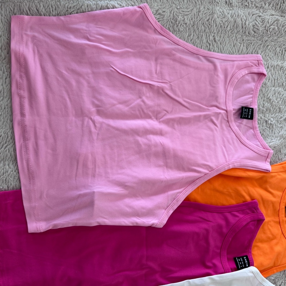 SHEIN Pink and Orange Tank Tops
